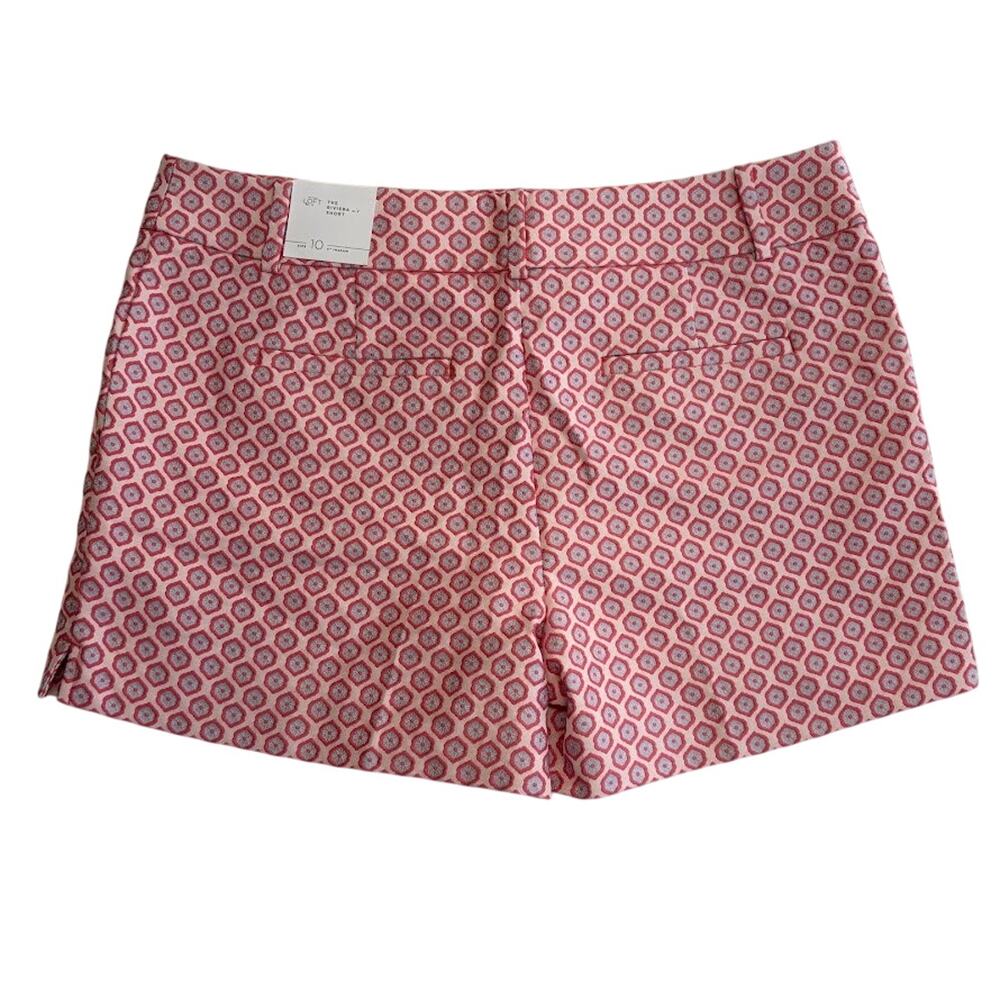 LOFT Jacquard Knit Riviera Shorts(2) Navy Aztec Pink Geometric Pattern Size 10 - Picture 12 of 16